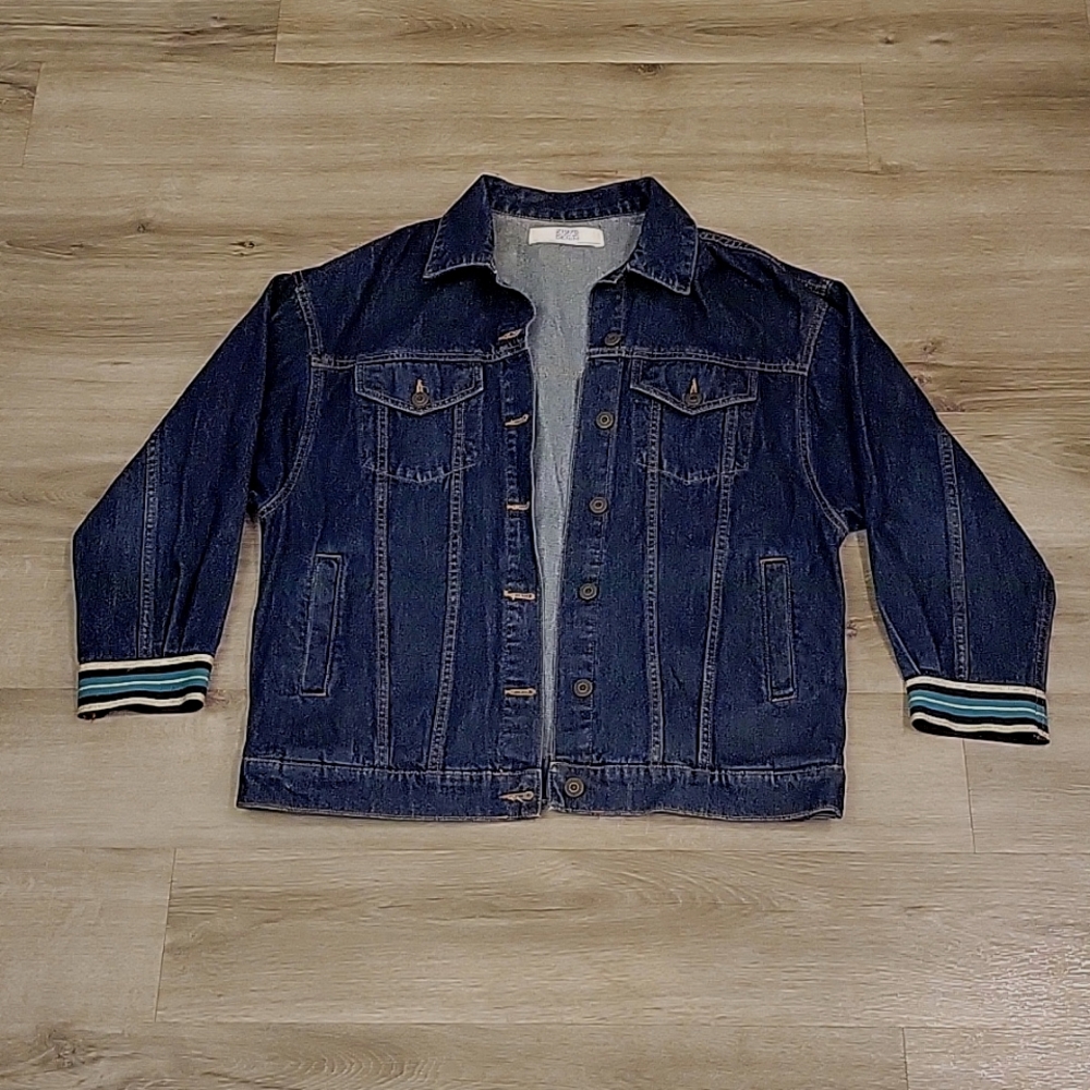 Zara Basic Z1975 Jean Jacket - Blue Denim Size Small